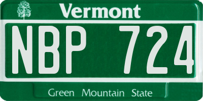 VT license plate NBP724