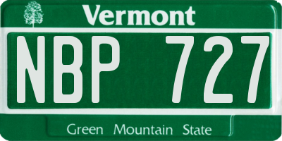 VT license plate NBP727