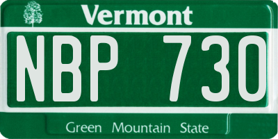 VT license plate NBP730
