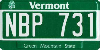 VT license plate NBP731