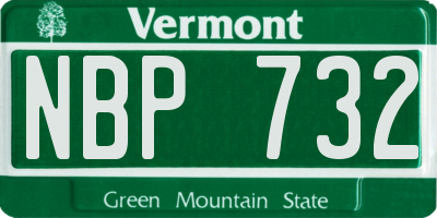 VT license plate NBP732