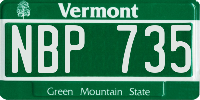 VT license plate NBP735