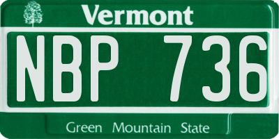 VT license plate NBP736