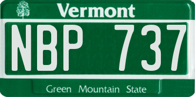 VT license plate NBP737