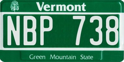 VT license plate NBP738