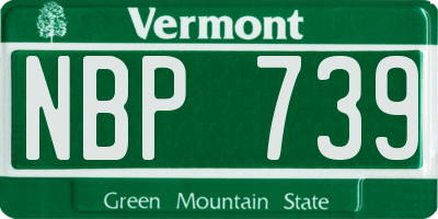 VT license plate NBP739