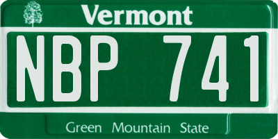 VT license plate NBP741