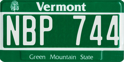 VT license plate NBP744