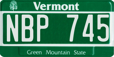 VT license plate NBP745