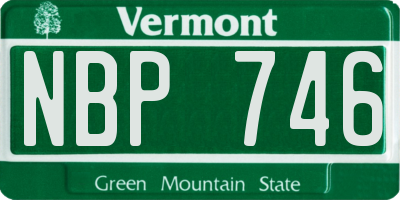 VT license plate NBP746