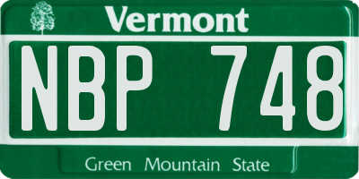 VT license plate NBP748