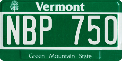 VT license plate NBP750