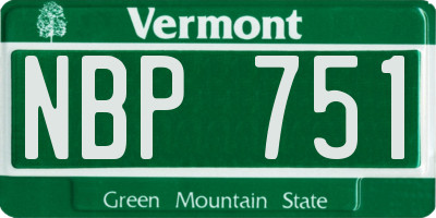 VT license plate NBP751