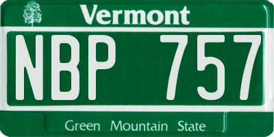VT license plate NBP757