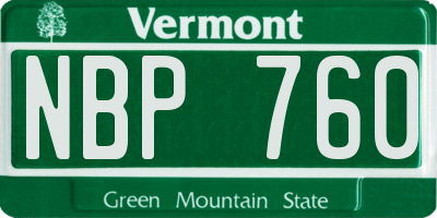 VT license plate NBP760