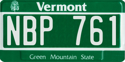 VT license plate NBP761