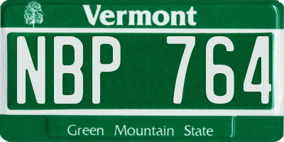 VT license plate NBP764