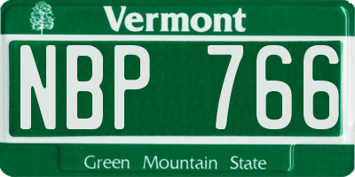 VT license plate NBP766