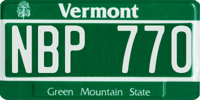 VT license plate NBP770