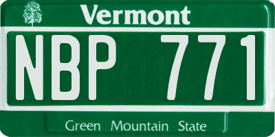 VT license plate NBP771