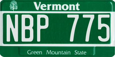 VT license plate NBP775