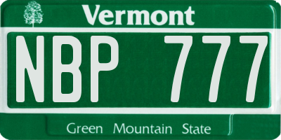 VT license plate NBP777