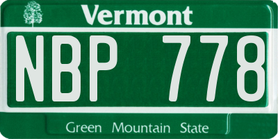 VT license plate NBP778