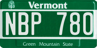 VT license plate NBP780