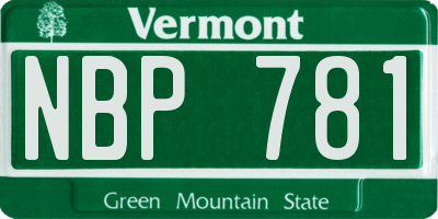 VT license plate NBP781