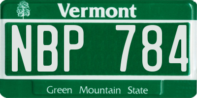 VT license plate NBP784