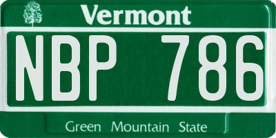 VT license plate NBP786