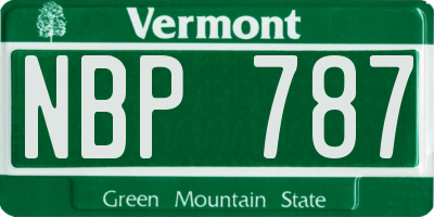 VT license plate NBP787