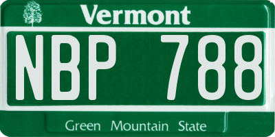 VT license plate NBP788