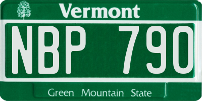 VT license plate NBP790