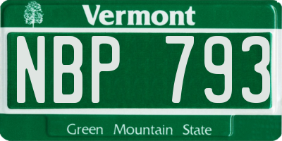 VT license plate NBP793