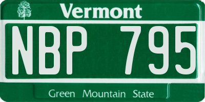 VT license plate NBP795