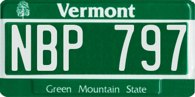 VT license plate NBP797