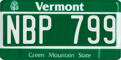VT license plate NBP799