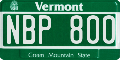 VT license plate NBP800