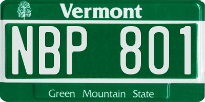 VT license plate NBP801