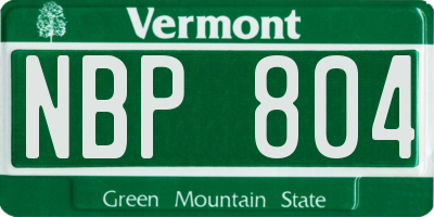 VT license plate NBP804