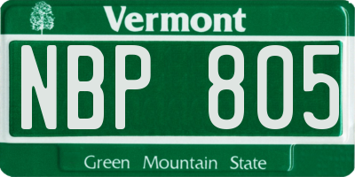 VT license plate NBP805