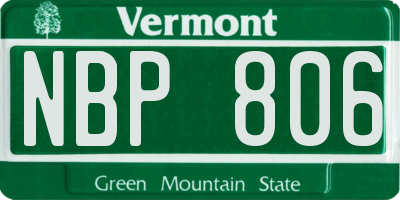 VT license plate NBP806
