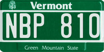 VT license plate NBP810