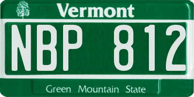 VT license plate NBP812