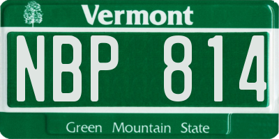 VT license plate NBP814
