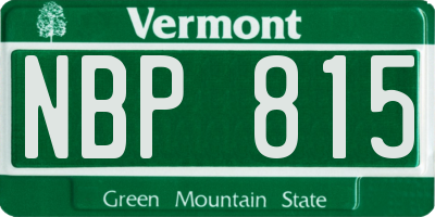 VT license plate NBP815