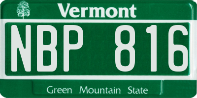 VT license plate NBP816
