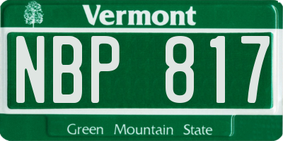 VT license plate NBP817