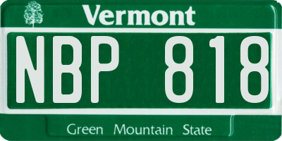 VT license plate NBP818